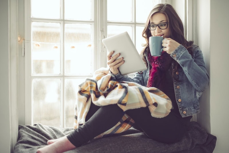 Young woman at home
