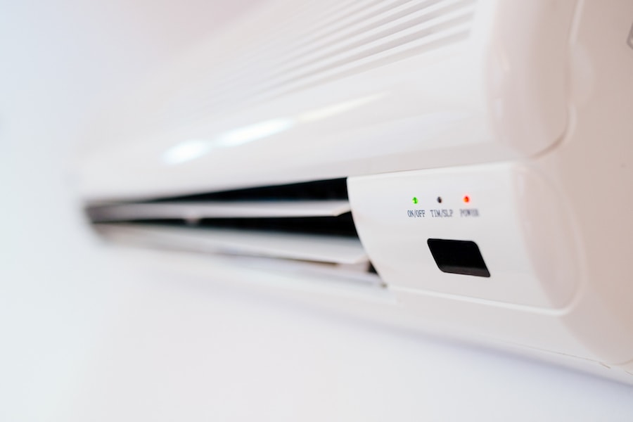 Close-up of ductless mini split in Marlborough, MA, home.