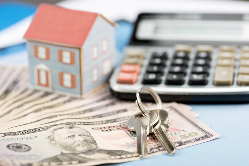 The concept of home ownership and 50 dollars high quality and high resolution studio shoot