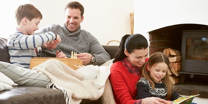 Family Keeping Warm